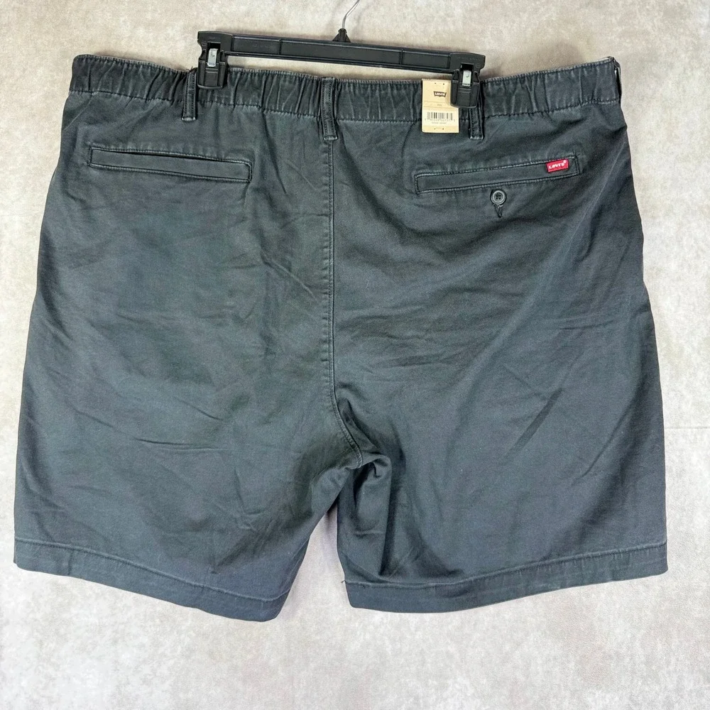 Levi's XX Chino EZ Shorts Men XXL Black Elastic Waist Cotton Stretch New